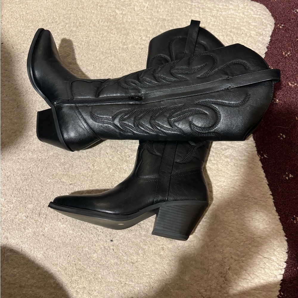 Black Cowboy Boots; Brand New